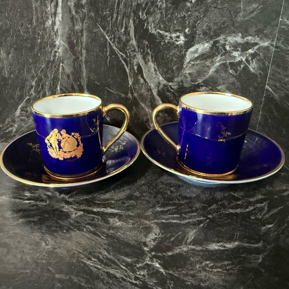 LIMOGES Porcelain Teacups and Saucers (Set of 2) - Picture 16 of 16